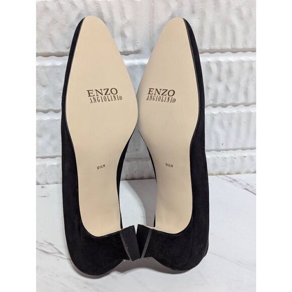 Enzo Angiolini Women's Black Solid Suede Pointed Toe Slip-On Pump Size 9.5M NWT - Picture 4 of 10